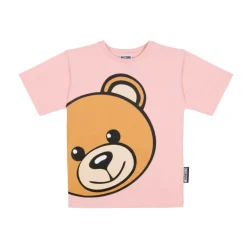 Moschino Long Sleeve T Shirts> Kids Logo Bear Maxi T Shirt Pink