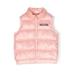 Moschino Face Masks> Kids Logo Puffer Vest In Pink