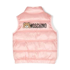 Moschino Face Masks> Kids Logo Puffer Vest In Pink