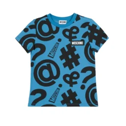 Moschino Long Sleeve T Shirts> Kids Logo Symbol T Shirt Blue
