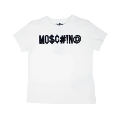 Moschino Long Sleeve T Shirts> Kids Logo Symbol T Shirt White