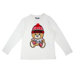 Moschino Blouses> Kids Pompom Winter Bear Ls T Shirt