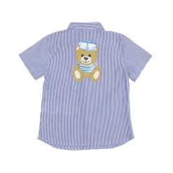 Moschino T Shirts> Kids Striped Logo-Patch Shirt