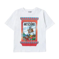 Moschino Long Sleeve T Shirts> Kids White Cotton Fairground Logo Maxi T-Shirt