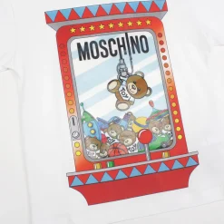 Moschino Long Sleeve T Shirts> Kids White Cotton Fairground Logo Maxi T-Shirt