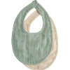 Mushie Face Masks> Muslin Bib Roman Green/Fog