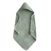 Mushie Face Masks> Organic Cotton Baby Hooded Towel (Moss)