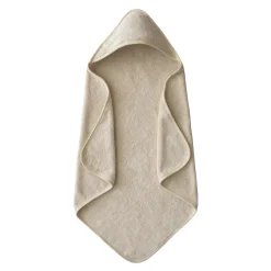 Mushie Face Masks> Organic Cotton Baby Hooded Towel (Fog)