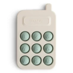 Mushie Face Masks> Phone Press Toy Cambridge Blue