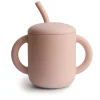 Mushie Face Masks> Silicone Training Cup + Straw Blush