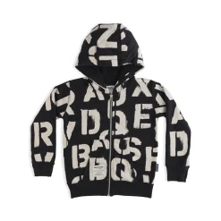 Nununu World Hoodies> Abc Zip Hoodie Black