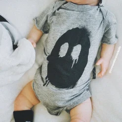Nununu World Onesies> Baby Melting Mask Onesie Grey