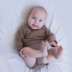 Nununu World Onesies> Baby Soft Envelope Bodysuit Brown