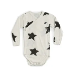 Nununu World Onesies> Baby Soft Faded Envelope Bodysuit White