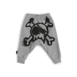 Nununu World Pants> Baby Soft Skulls Baggy Pants Grey
