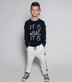 Nununu World Blouses> It Is What It Is T Shirt Grey