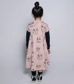 Nununu World Overalls & Jumpsuits> Scribbled Skulls 360 Dress Pink