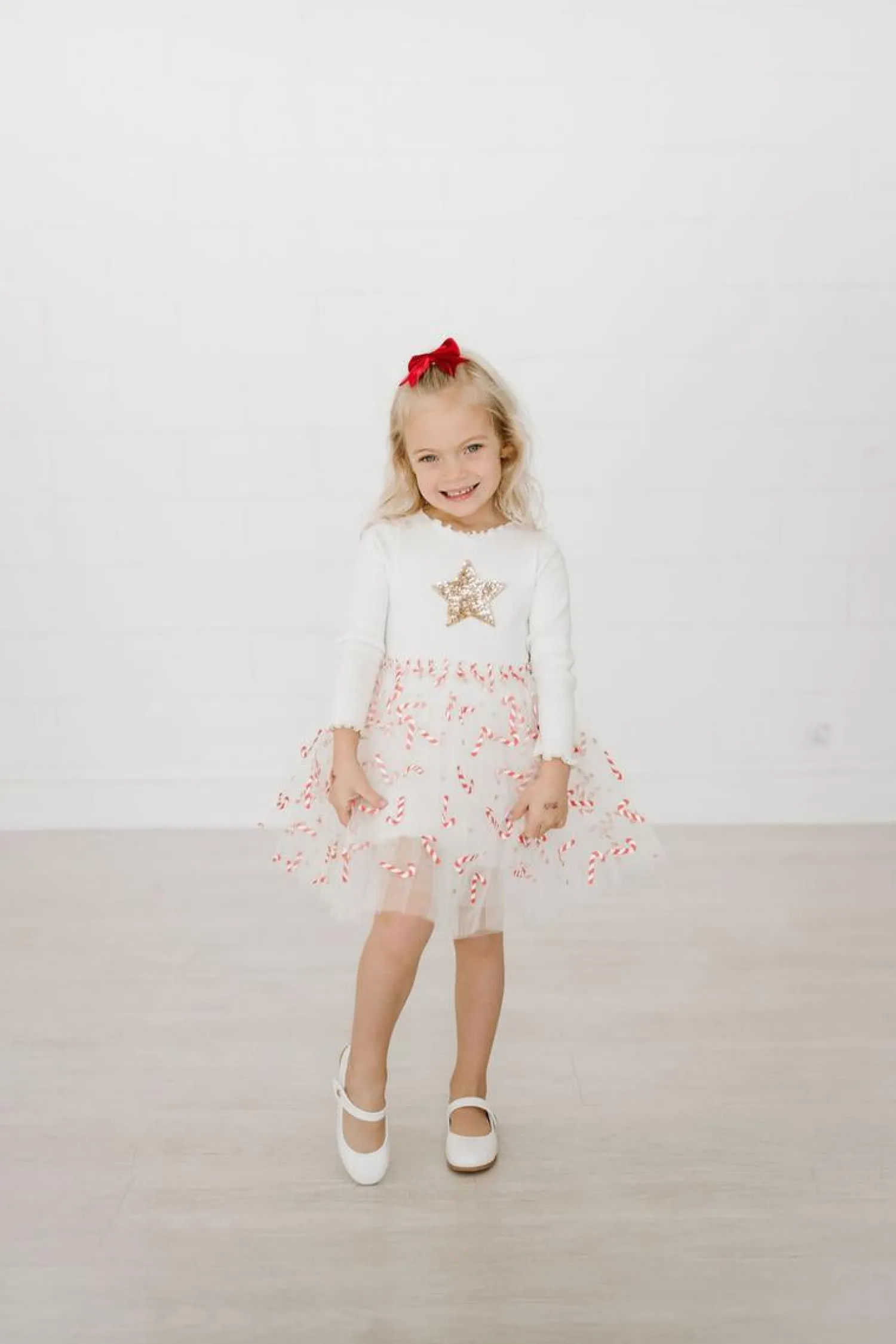 Petite Hailey Overalls & Jumpsuits> Candy Cane Tutu Dress White