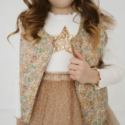 Petite Hailey Face Masks> Girl Flower Frill Vest Peach