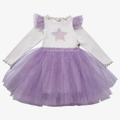 Petite Hailey Overalls & Jumpsuits> Girl Frill Flower Tutu Dress Purple