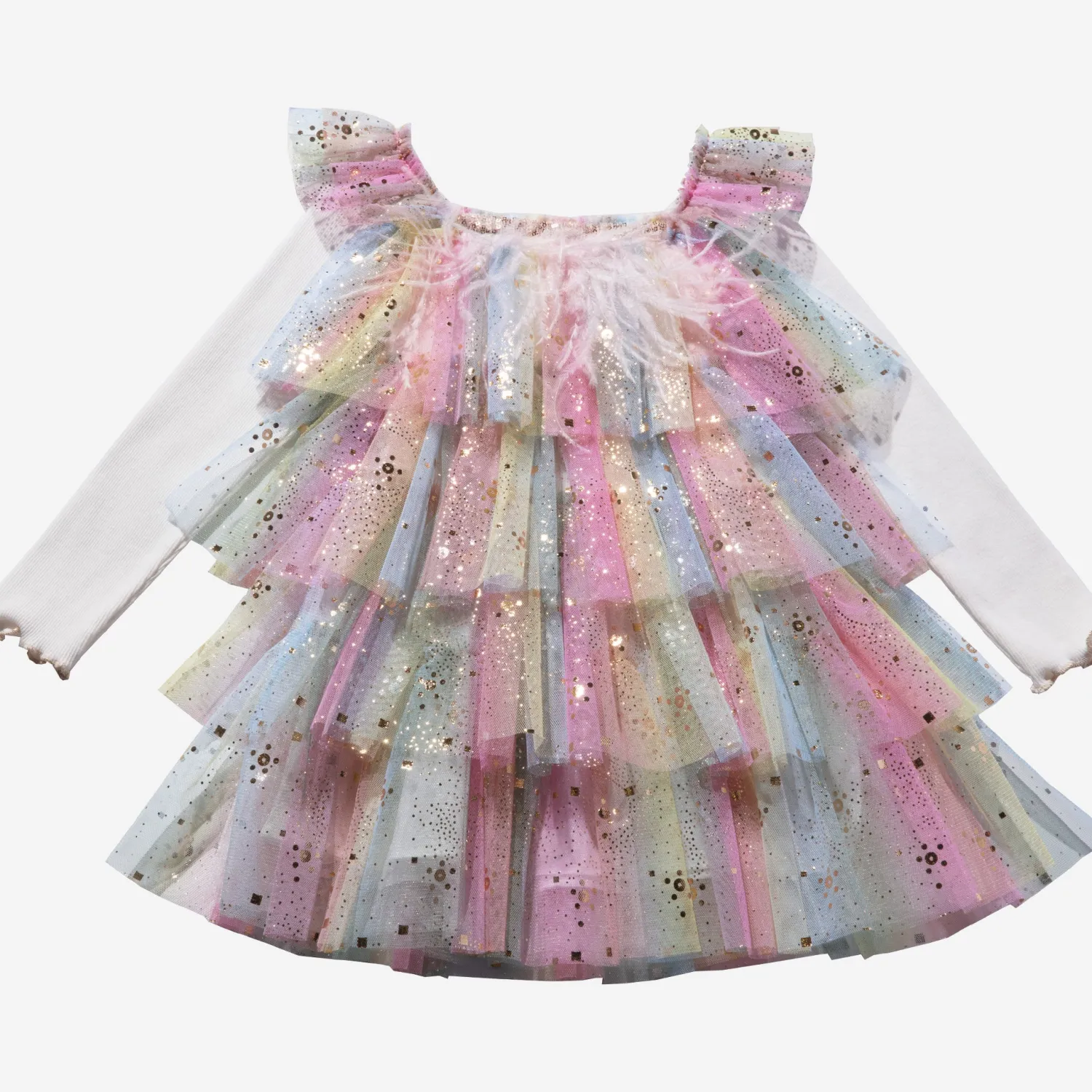 Petite Hailey Overalls & Jumpsuits> Girl Ombre Layered Dress Peach