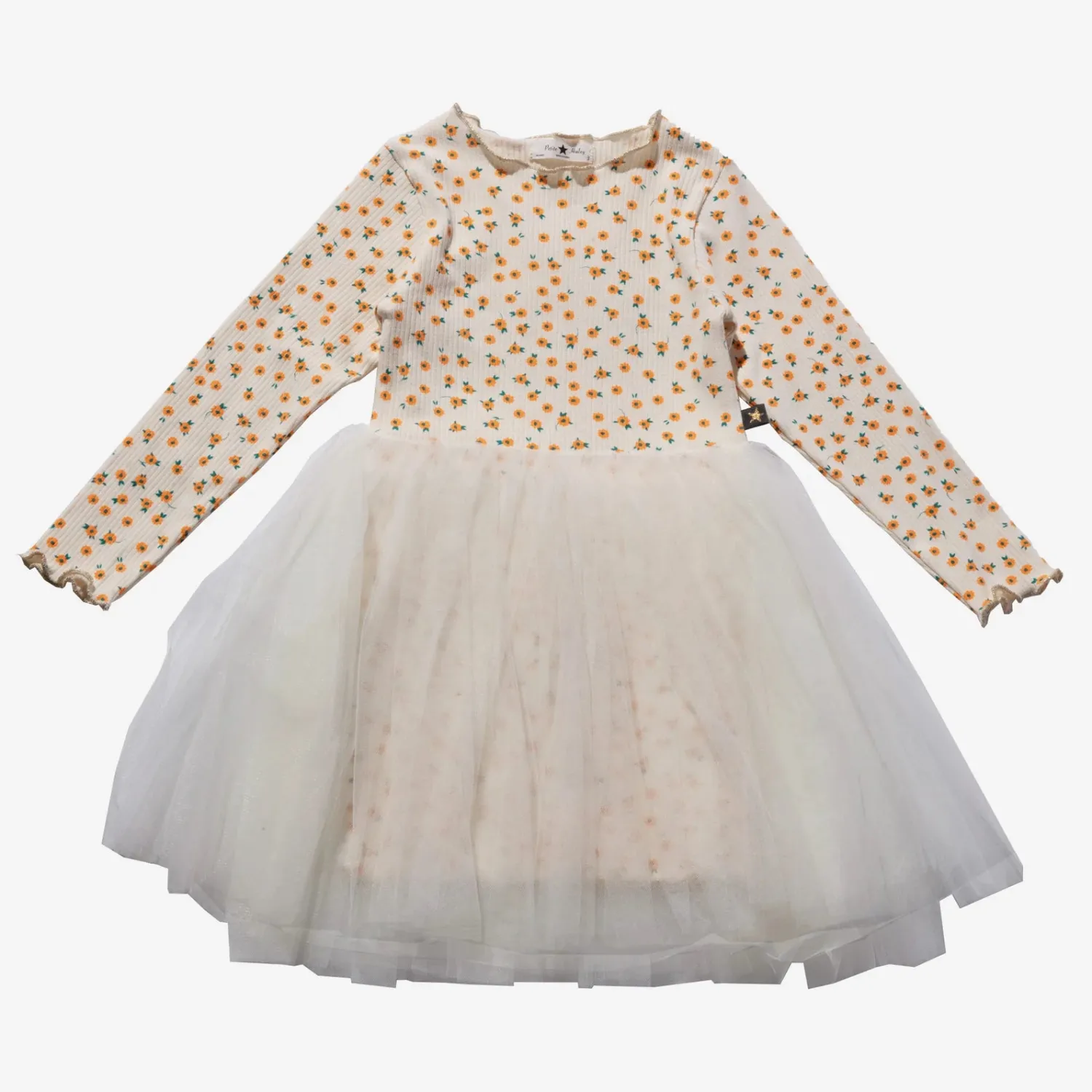 Petite Hailey Overalls & Jumpsuits> Girl Vintage Flower 3 Tutu Dress Ivory