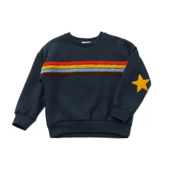 Petite Hailey Hoodies> Rainbow Star Sweatshirts Navy