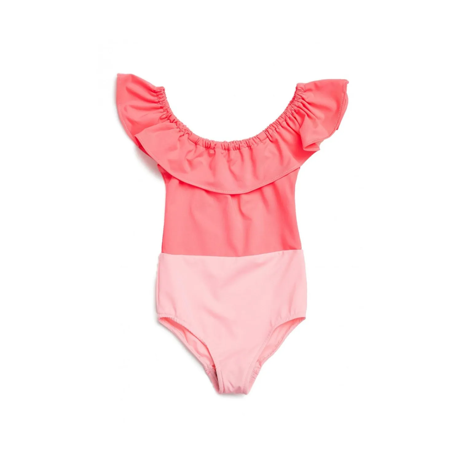 Petite Hailey Beach> Ruffle Off The Shoulder Swim