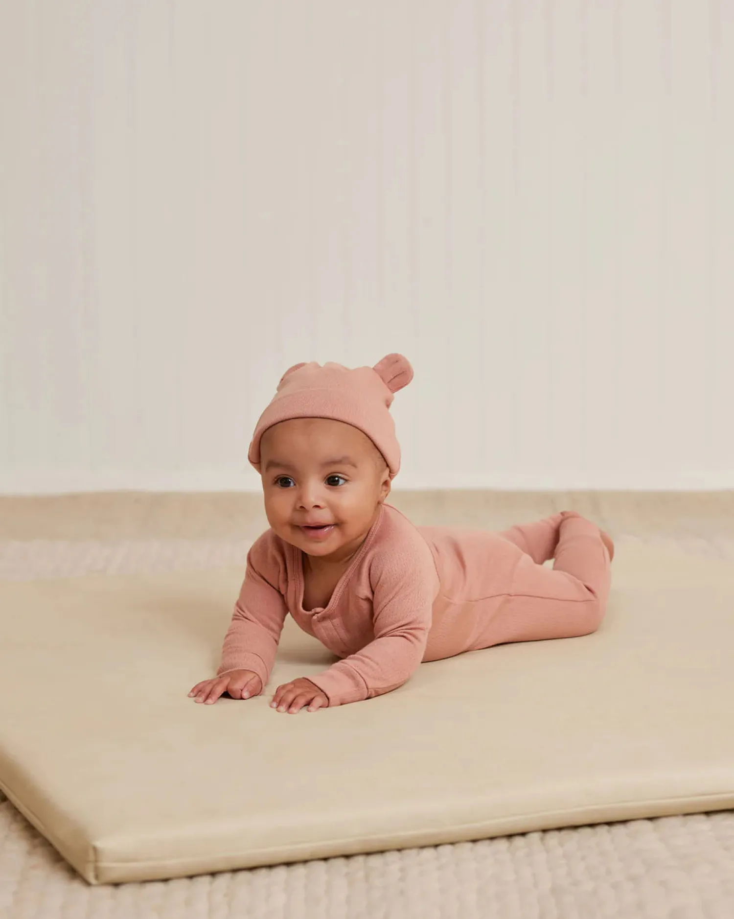 Quincy Mae Hats> Baby Bear Beanie || Rose