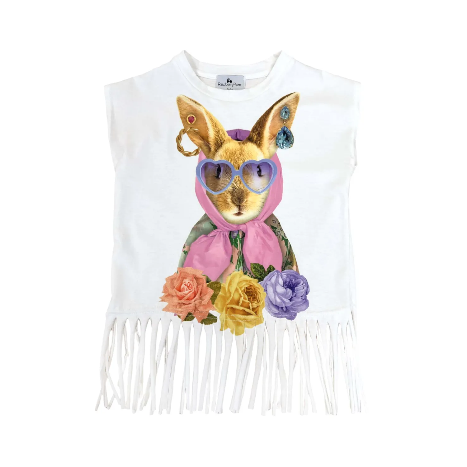 RaspberryPlum Long Sleeve T Shirts> Rabbit Top White