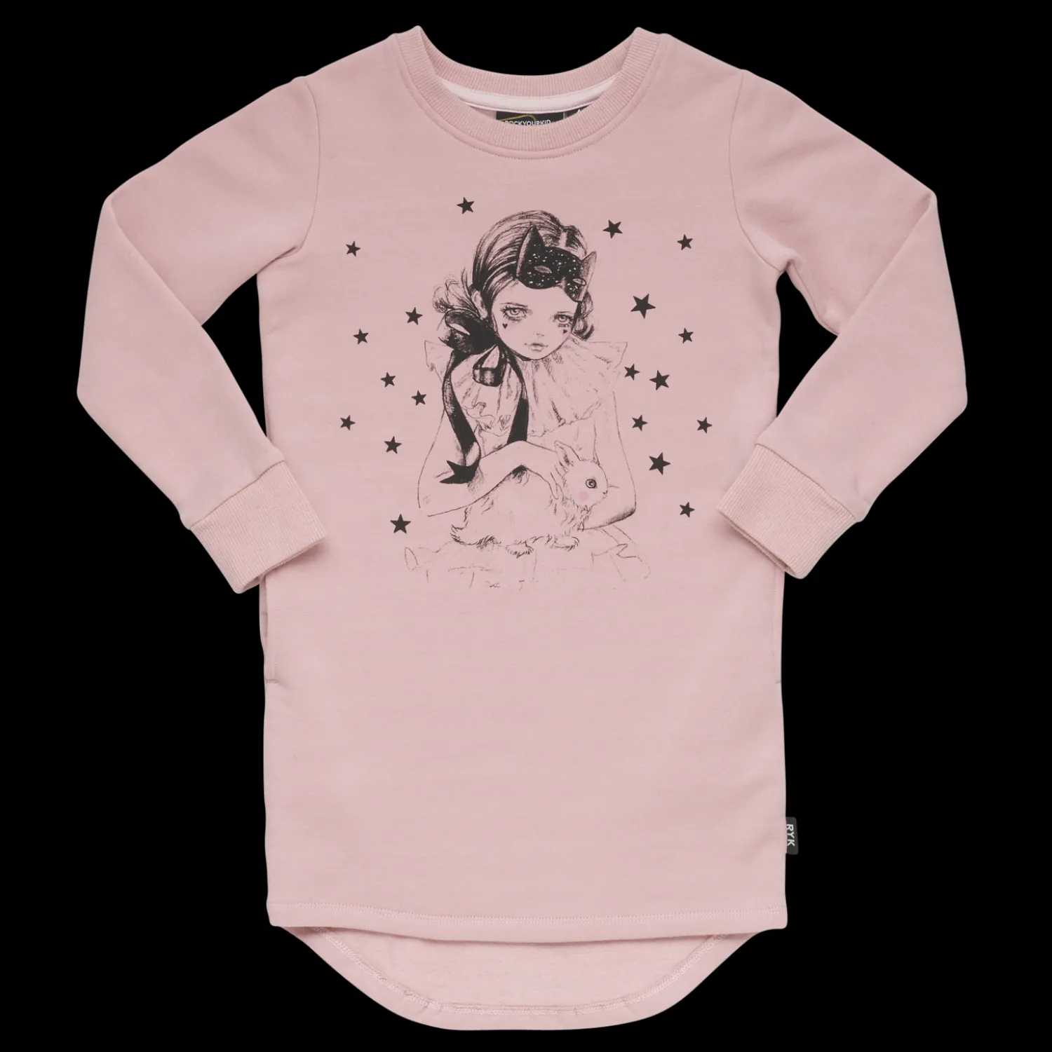 Rock Your Baby Overalls & Jumpsuits> Star Gazer Long Sleeve T Shirt Dress