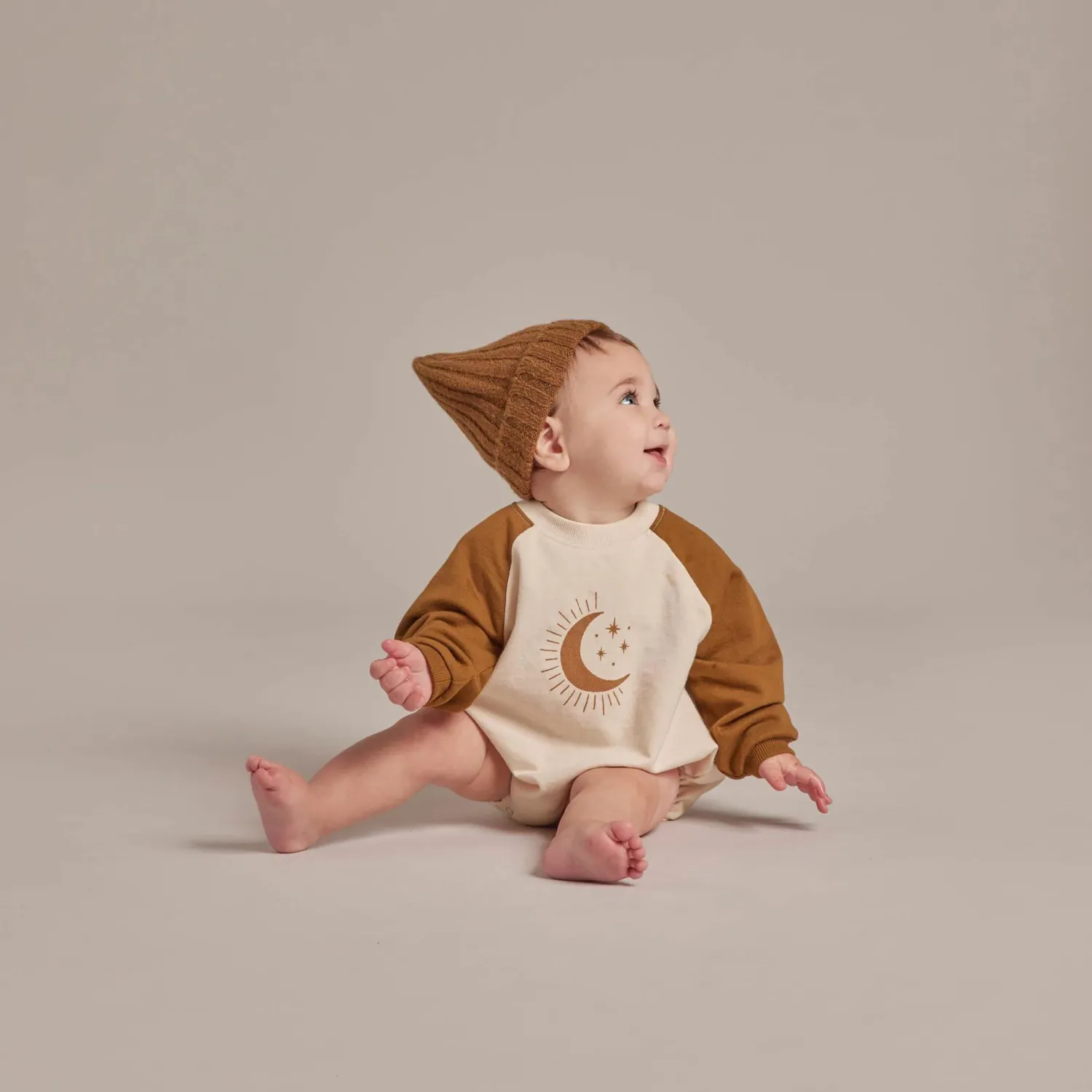 Rylee And Cru Rompers>Rylee + Cru Baby Crew Neck Romper || Moonlight