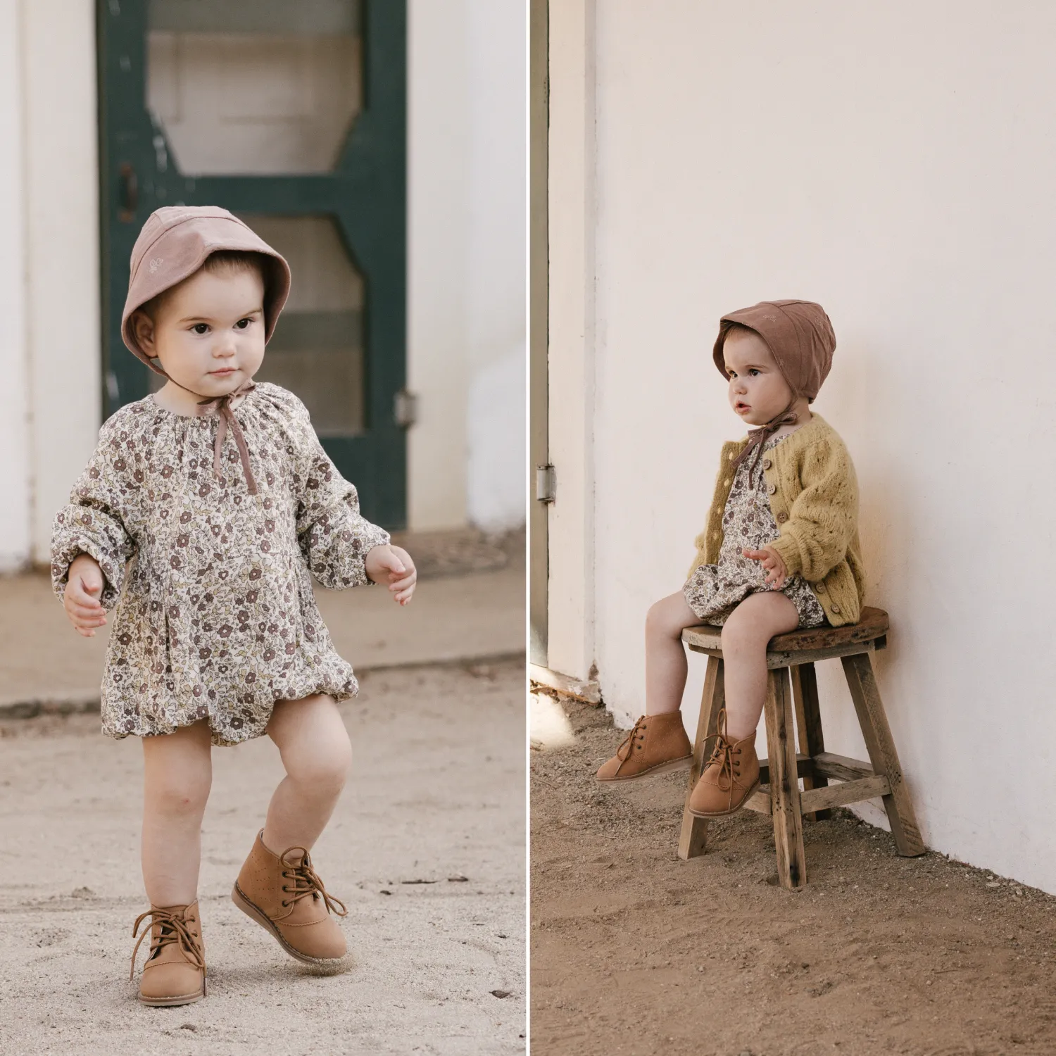 Rylee And Cru Rompers>Rylee + Cru Baby Long Sleeve Bubble Romper Autumn Floral