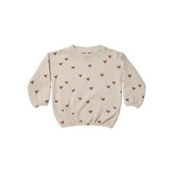 Rylee And Cru Long Sleeve T Shirts>Rylee + Cru Baby Slouchy Pullover Hearts