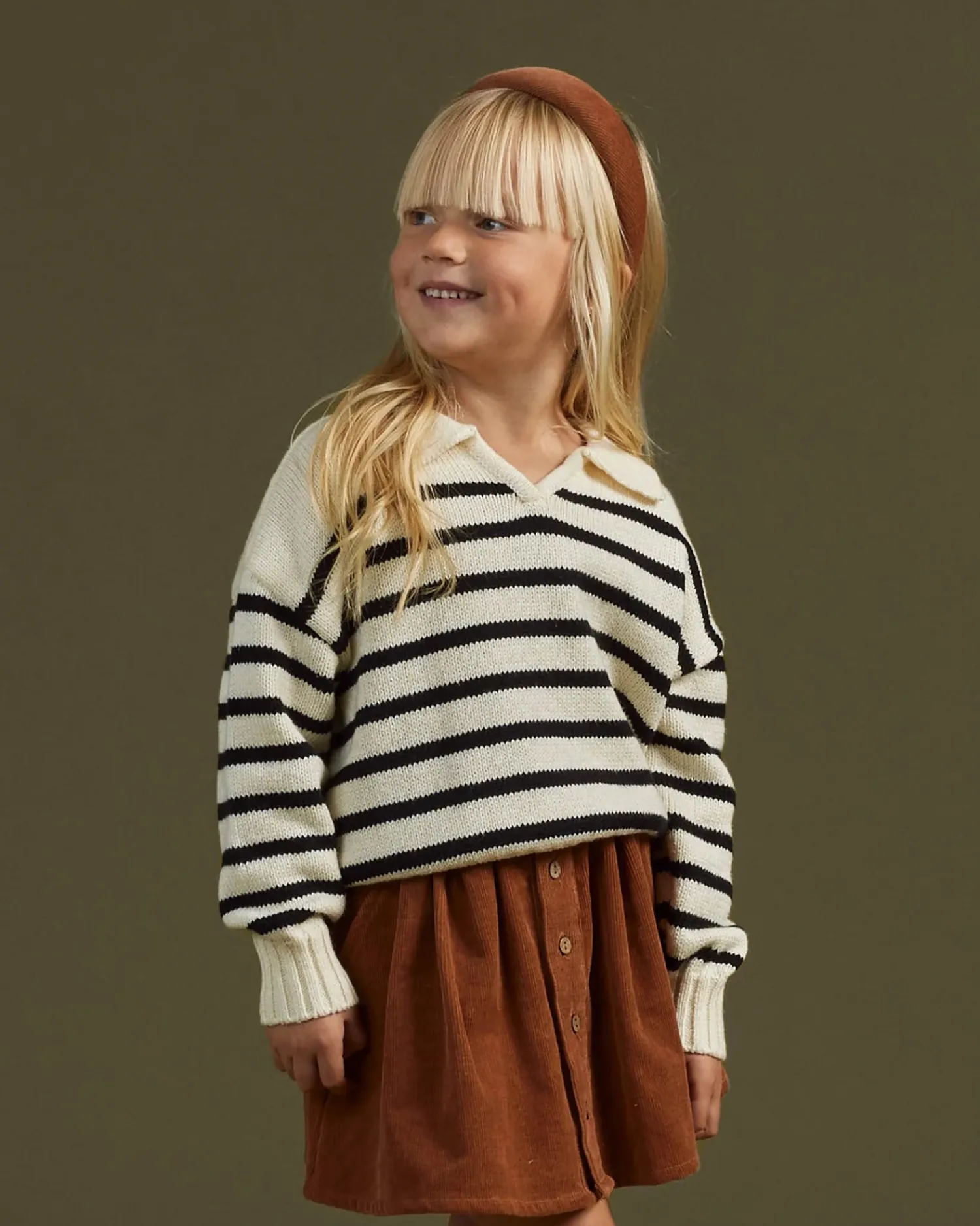 Rylee And Cru Face Masks>Rylee + Cru Collared Sweater || Black Stripe