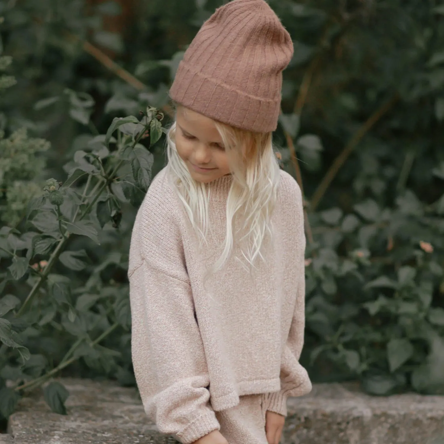 Rylee And Cru Face Masks>Rylee + Cru Girl Knit Sweater Heathered Rose
