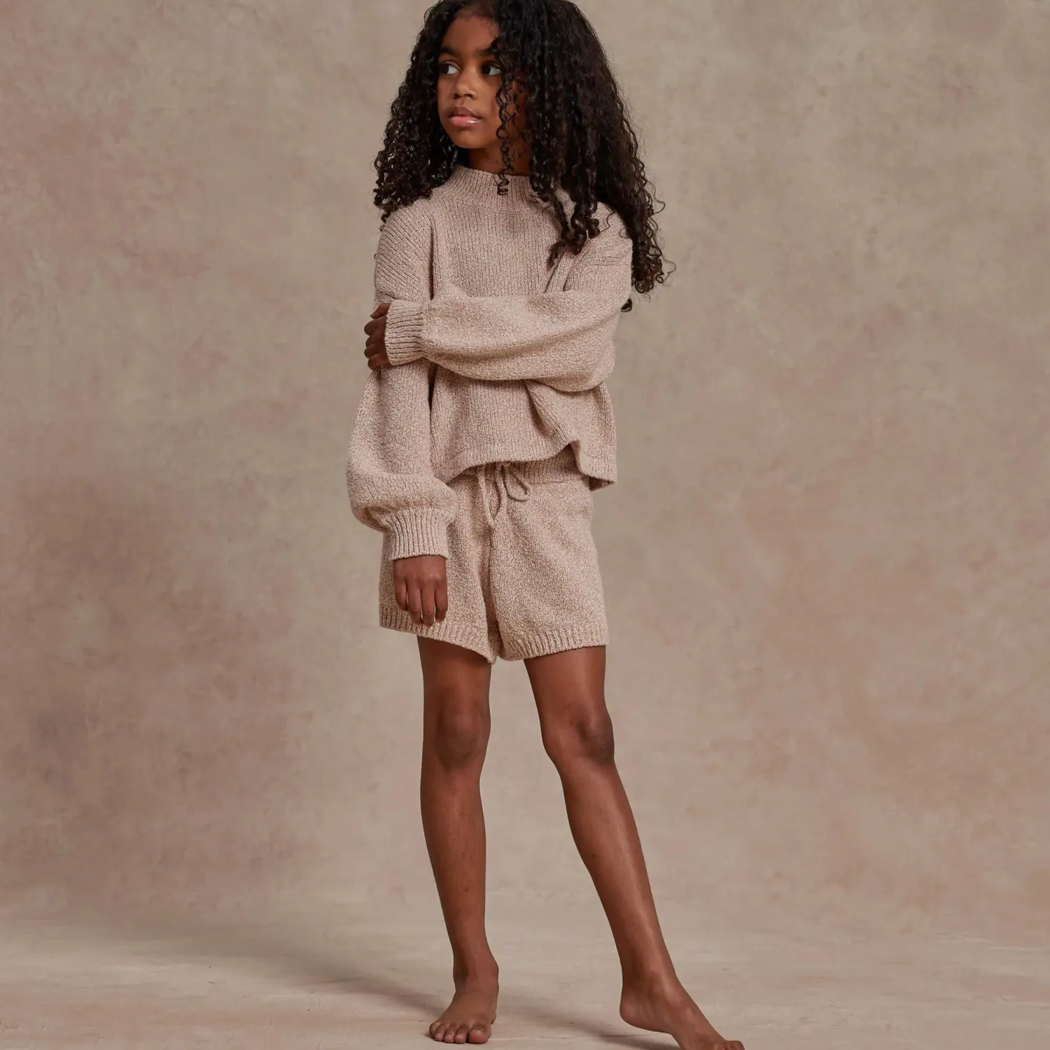 Rylee And Cru Face Masks>Rylee + Cru Girl Knit Sweater Heathered Rose