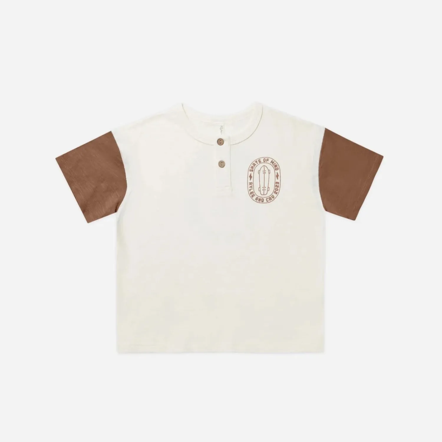 Rylee And Cru T Shirts>Rylee + Cru Henley Contrast Tee || Skate Of Mind