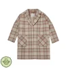Rylee And Cru Face Masks>Rylee + Cru Longline Coat Grey Plaid