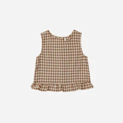 Rylee And Cru Face Masks>Rylee + Cru Oceanside Top || Camel Gingham