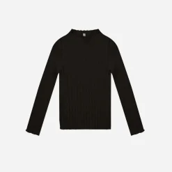 Rylee And Cru Blouses>Rylee + Cru Ribbed Long Sleeve Tee || Black
