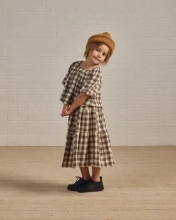 Rylee And Cru Dresses>Rylee + Cru Tiered Midi Skirt || Charcoal Check