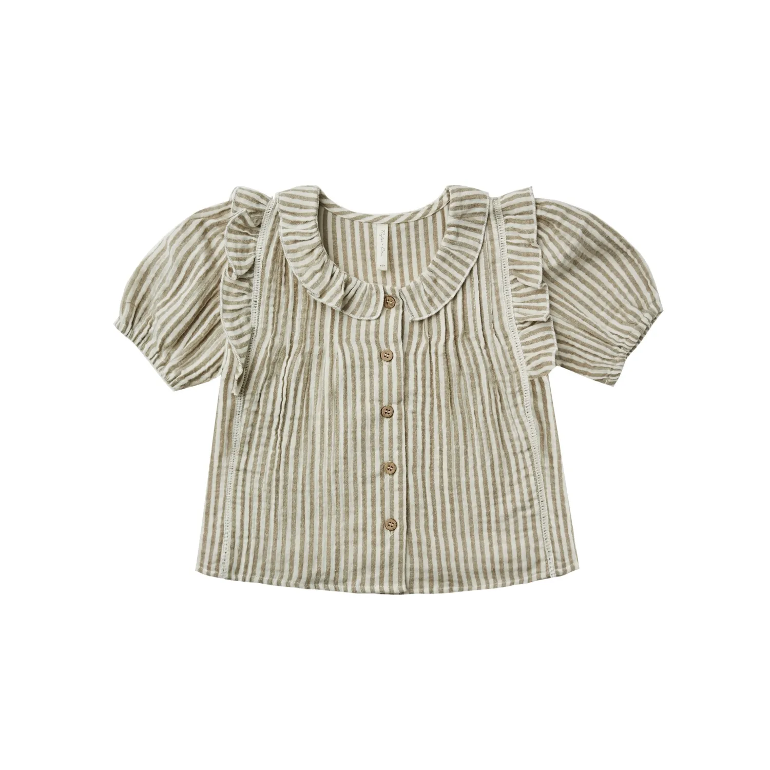 Rylee And Cru Skirts> Jenny Blouse Olive Stripe
