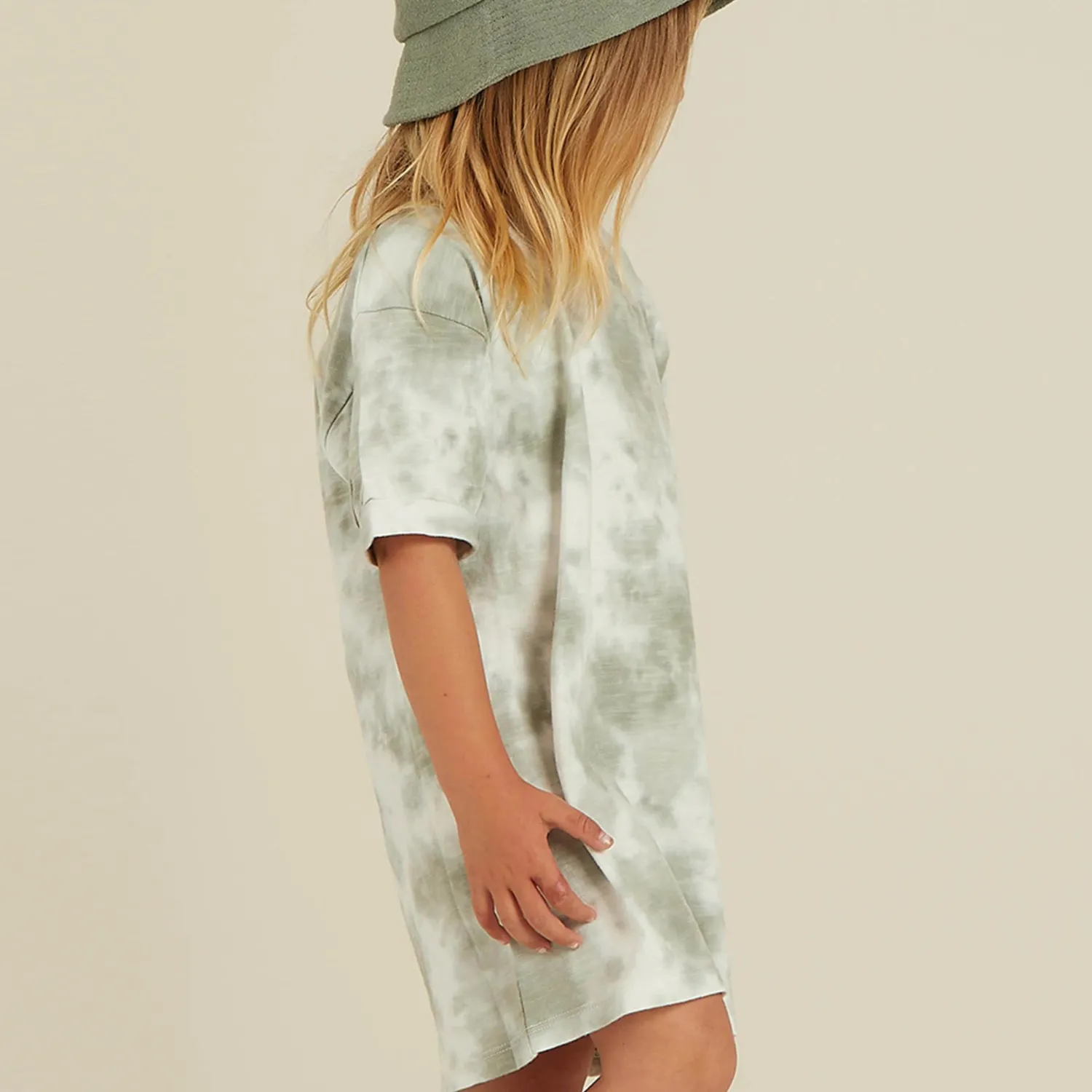 Rylee And Cru Long Sleeve T Shirts> Jersey Shirt Dress Aqua Tie Dye