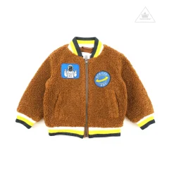 Stella McCarney Kids Jackets>Stella Mccartney Kids Baby Boy Teddy Jacket With Patches Brown