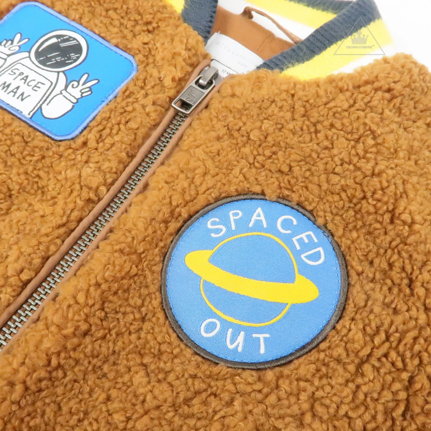 Stella McCarney Kids Jackets>Stella Mccartney Kids Baby Boy Teddy Jacket With Patches Brown
