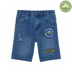 Stella McCarney Kids Shorts>Stella Mccartney Kids Boy Skate Badges Denim Shorts