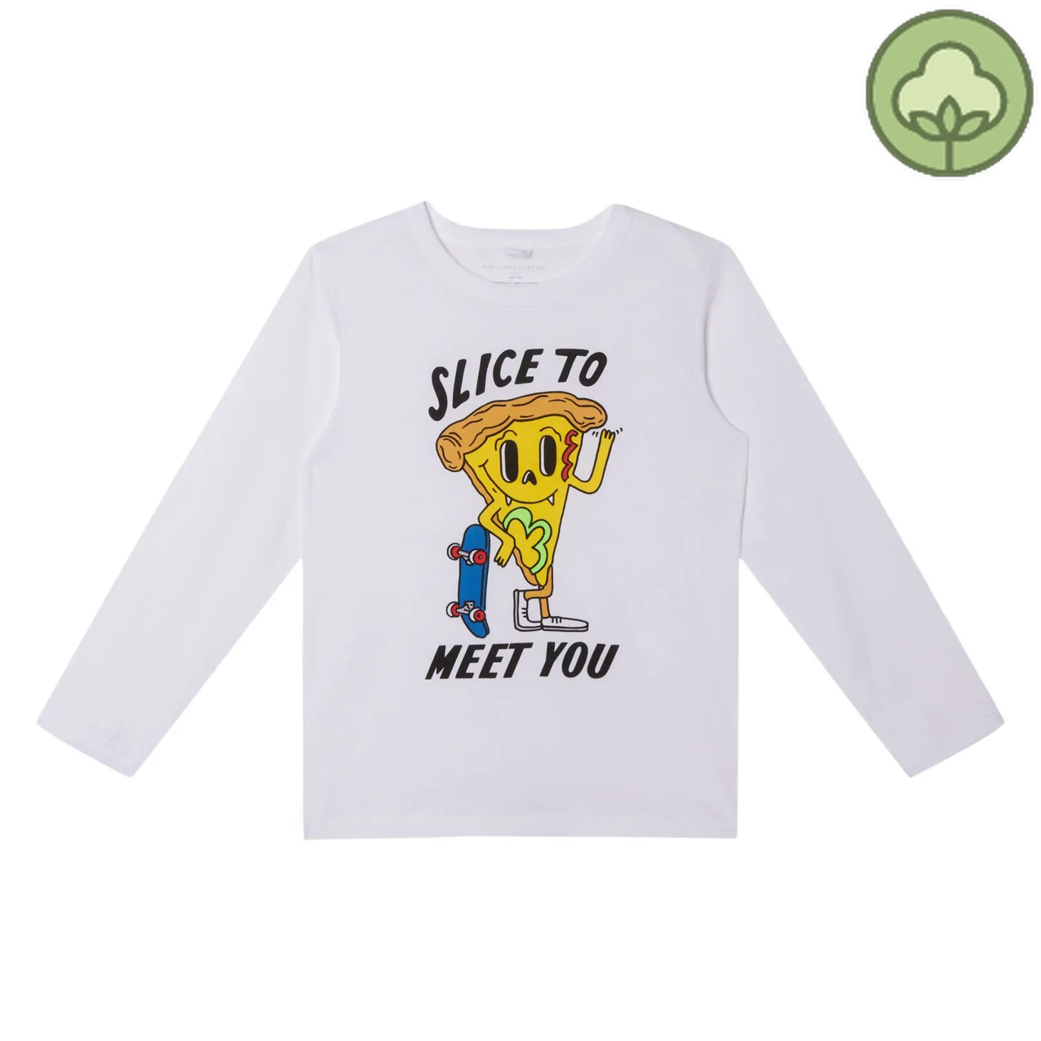 Stella McCarney Kids Long Sleeve T Shirts>Stella Mccartney Kids Boy Slice To Meet You Ls Tee