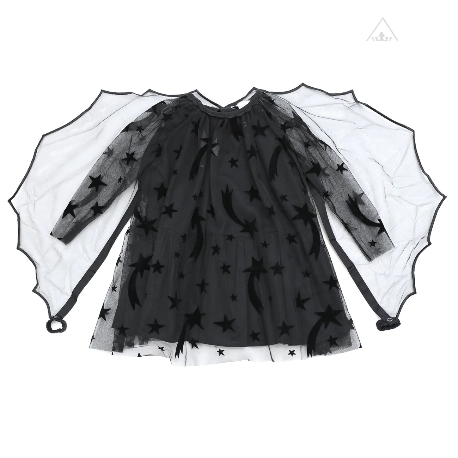 Stella McCarney Kids Overalls & Jumpsuits>Stella Mccartney Kids Girl Long Sleeve Flock Stars Tulle Dress Black