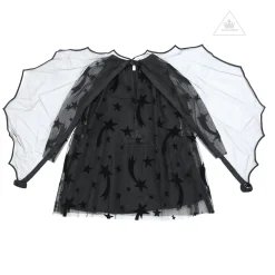 Stella McCarney Kids Overalls & Jumpsuits>Stella Mccartney Kids Girl Long Sleeve Flock Stars Tulle Dress Black